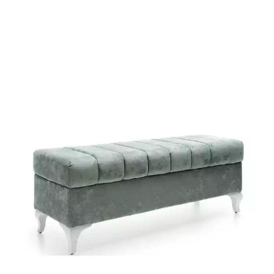 Classic bench design ottoman footstool two-seater textile footrest
