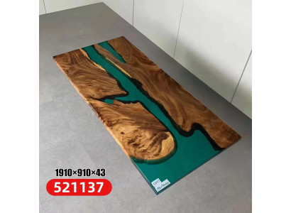 Epoxy resin dining table genuine wood solid furniture waterfall epoxy table 191x91cm