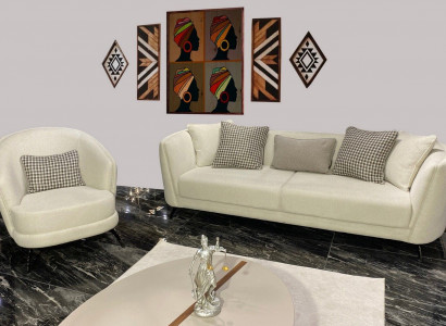 Modern beige sofa set 3+1 seater living room furniture luxury set sofa couch