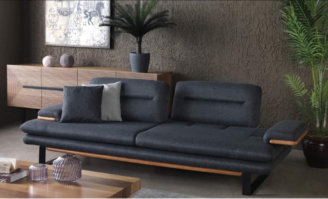 Modern living room set of 3-piece sofa suite 3+2+1 seater gray couches