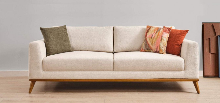 Stylish Living Room Set Living Room Set 3-piece. Modern Beige Sofa 3+3+1