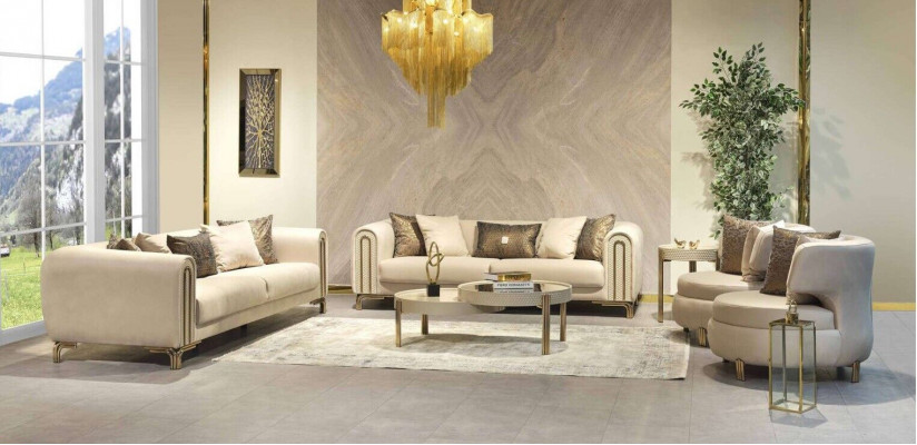 Sofa suite 3+3+1 seater seat cushion couch set design sofa new 4-piece fabric