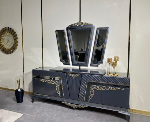 Sideboard Modern Dresser Cabinet with 3 Mirror Storage Baroque
