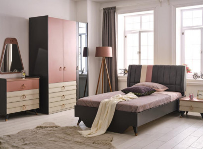 Luxury bedroom set bed nightstand wardrobe dresser mirror new