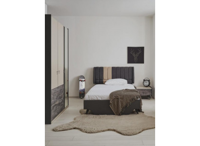 Luxurious stylish bedroom set Delta bed nightstand wardrobe
