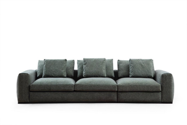 Living room sofa 3-seater upholstered sofas design wood textile new modern