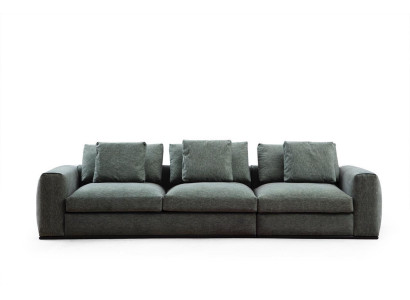 Living room sofa 3-seater upholstered sofas design wood textile new modern