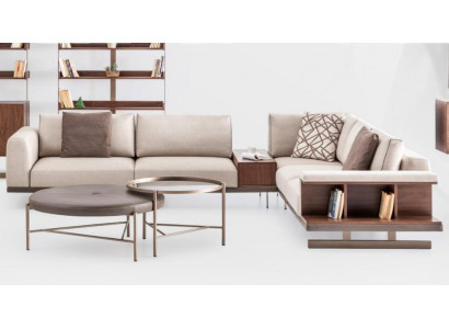 Beige fabric sofa corner sofa L-shaped sofas fabric luxury furniture living room.