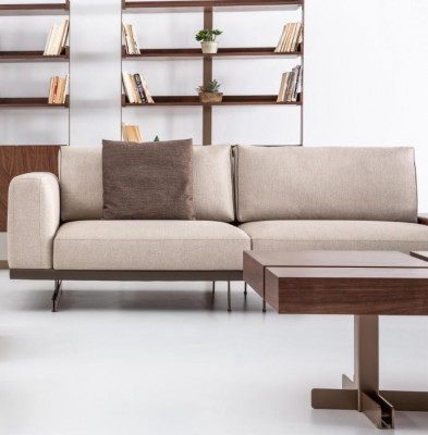 Beige-Brown Sofa Set Luxury Couches Upholstered Furniture Set Sofas 3+2 Seater