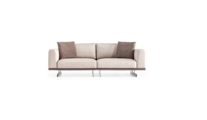 Beige modern sofa set three-seater two-seater set luxury fabric furniture