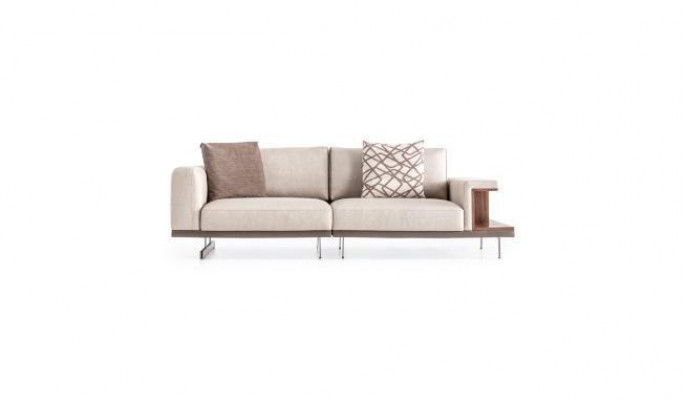 Beige modern sofa set three-seater two-seater set luxury fabric furniture