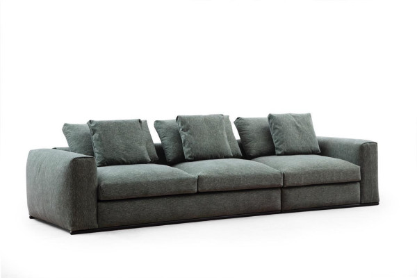Living room sofa 3-seater upholstered sofas design wood textile new modern