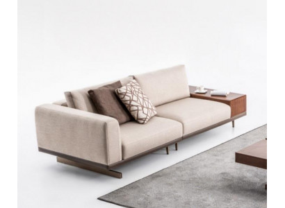 Three-seater sofa 3-seater fabric sofas gray modern table living room couch