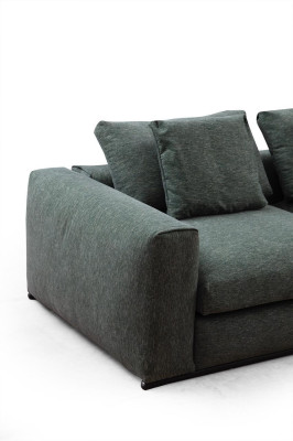 Living room sofa 3-seater upholstered sofas design wood textile new modern