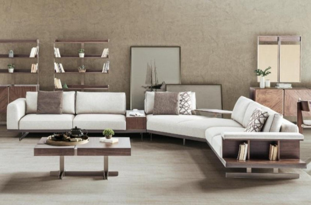 Fabric sofa, corner sofa, L-shaped sofa, fabric sofas, gray, modern furniture, couches