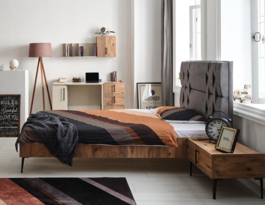 Luxury Bedroom Nightstand Beds Bed 2-Piece Complete Set Design Furnishings