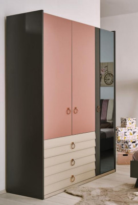Modern wardrobe luxury closet wood cabinets glass bedroom new