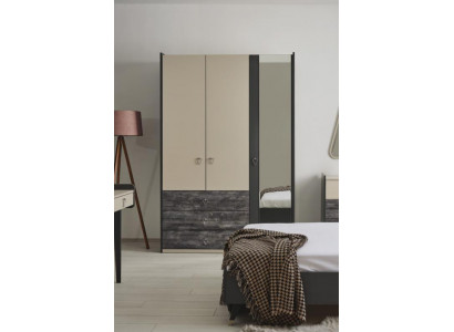 Wardrobe Closet Multipurpose Wardrobe Gray Material Wood Cabinets