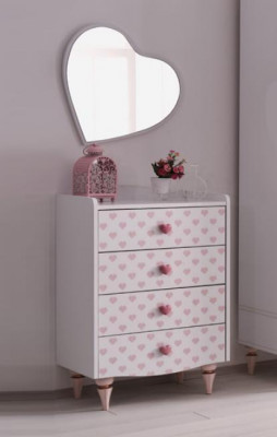 Dresser Mirror Wood Set Modern Design Furniture New Group White Luxury 2-piece