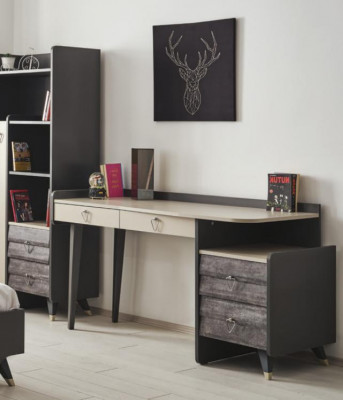 Modern luxurious gray wood desk bedroom furniture stylish new