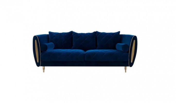 Design Blue 3 Seater Relax Sofas Sofa Textile Upholstery Couch Fabric Couches