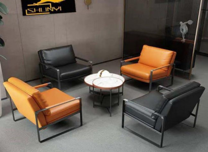 Stylish 4x Chair Upholstery Seat Modern Design Leather Chair Lounge Luxury