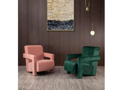 Modern armchair TV couch 1-seater sofa textile fabric couches 2x armchairs