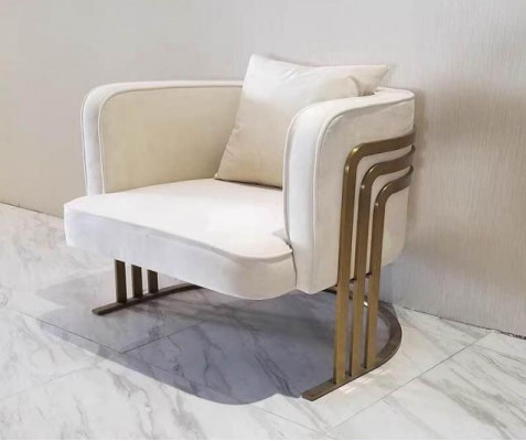 High-quality textile chair stylish white armchair modern armchair TV couch