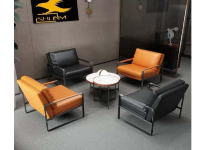 Chair Upholstery Seat Modern Design Leather Armchair Lounge Luxury Living Room