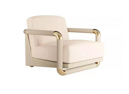 Stylish armchair beige armchair TV couch 1-seater sofa textile fabric