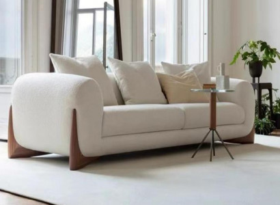 Sofa 3-Seater White High-Quality Upholstery Sofas Design Textile New Modern