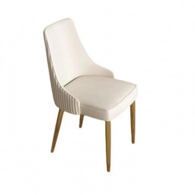 Modern Style Stylish Armchair Chair White Seat Upholstery Design Metal New
