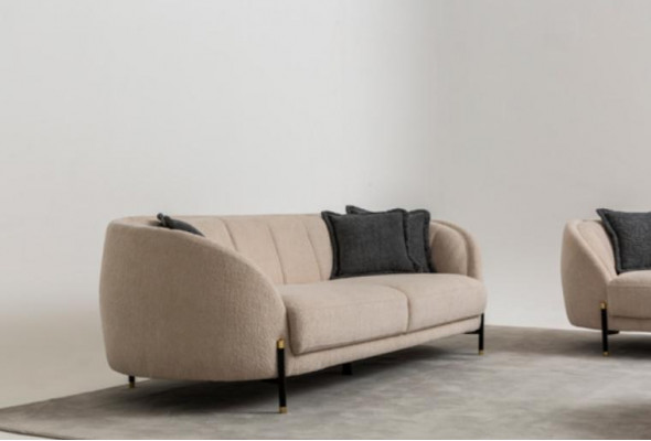 4 3 1 Seater Sofa Set Living Room Complete Sofas Set Beige Modern Set