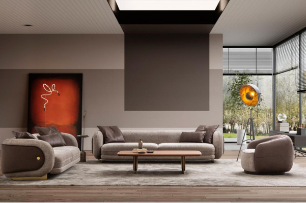 Luxury Sofa Set Brown Sofa Set Sofas 4 3 1 Seater 3-piece Set Upholstery