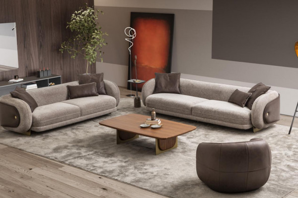 Luxury Sofa Set Brown Sofa Set Sofas 4 3 1 Seater 3-piece Set Upholstery