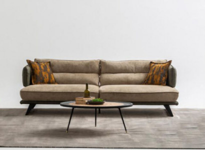 Sofa 3-seater upholstered sofa multicolored textile seat design fabric modern sofas