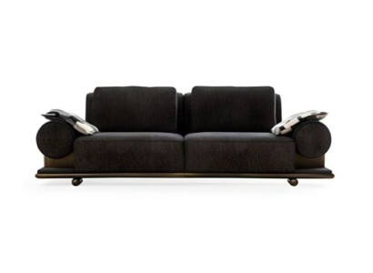 Modern sofa 3-seater black premium upholstery sofas design textile new