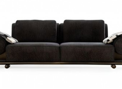 Modern sofa 3-seater black premium upholstery sofas design textile new