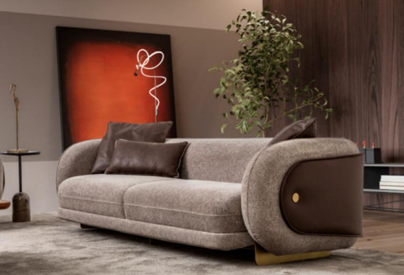 Living room textile sofa 4-seater luxury furniture seating design couch lounge new