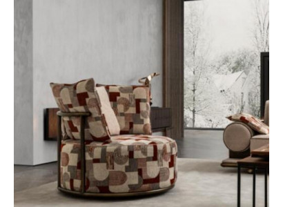 Modern multicolored armchair design sofa seat luxury relax textile lounge upholstery