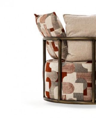 Modern multicolored armchair design sofa seat luxury relax textile lounge upholstery