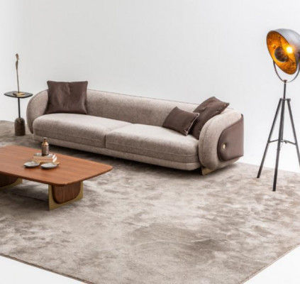 Living room textile sofa 4-seater luxury furniture seating design couch lounge new