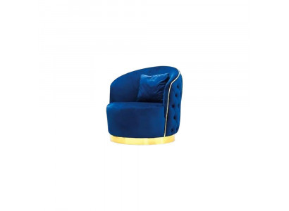 Blue Chesterfield Armchair Living Room Round Chair Designer Single Seater. xlfurniture.co.uk