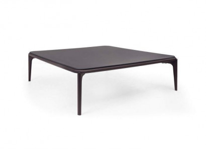 Chic coffee table for living room, modern square novelty, gray color.