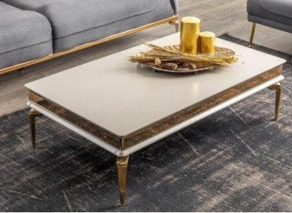 White living room coffee table, designer side table, stainless steel table, new.