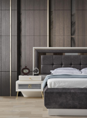 Stylish bedside table bedroom stainless steel nightstand modern furniture