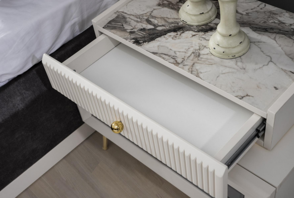 Stylish bedside table bedroom stainless steel nightstand modern furniture