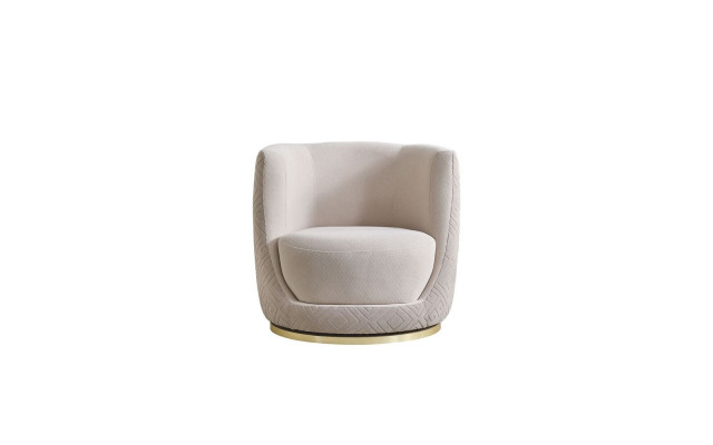 Beige living room armchair designer upholstered furniture noble lounge single seater