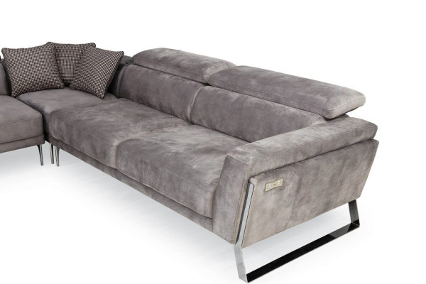 Gray living room corner sofa L-shaped couch large fabric sofa luxury furniture new