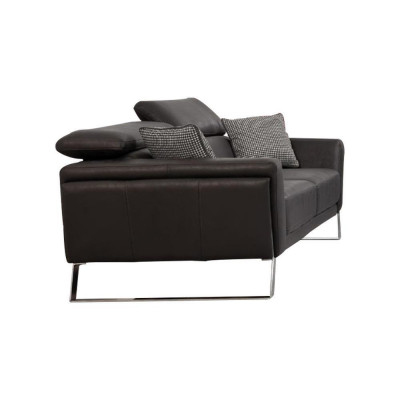 Designer faux leather sofa set 2x three-seater luxurious armchair 3-piece set